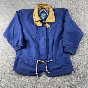 Vintage Climate Zone Jacket Womens Medium Blue Button Lined Windbreaker Collared